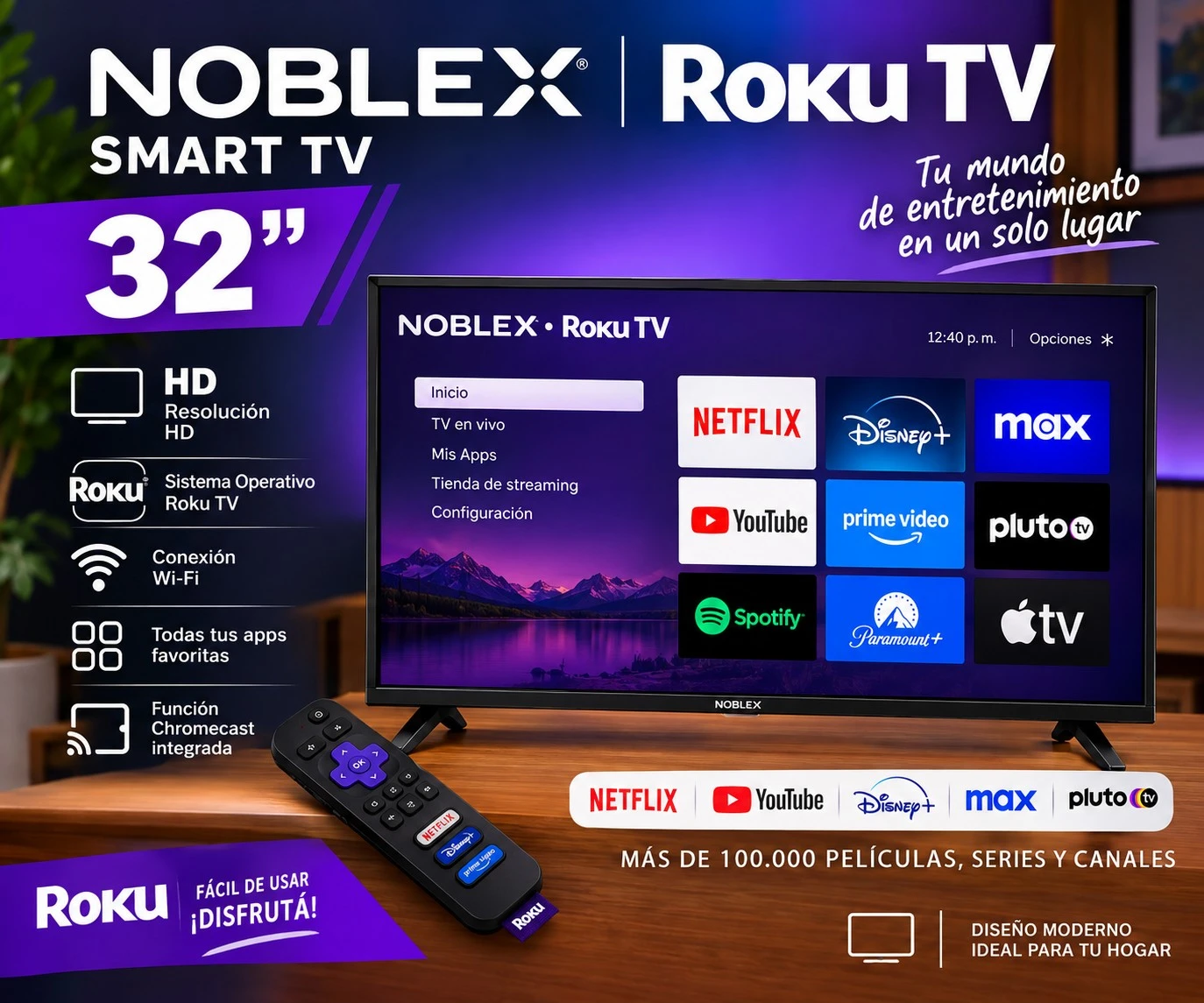 Smart Tv Noblex 32" Roku Tv
