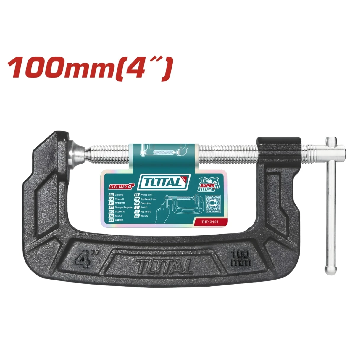 THT13141 Prensa g 100mm 4'' hierro fundido total
