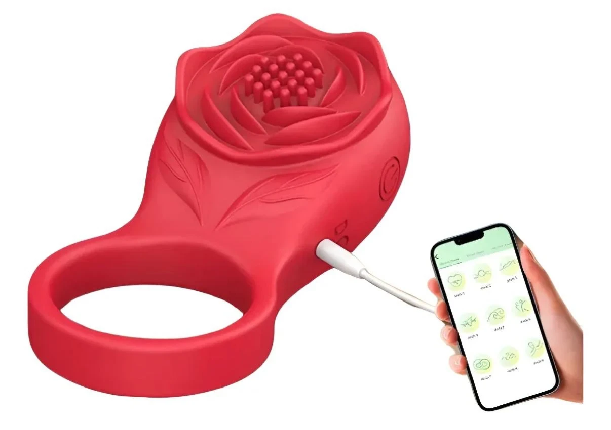 Anillo Vibrador Inteligente con Control por App – Diseño Rosa