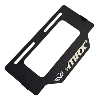 MRX 125 / MRX 150 / MRX 200 / Porta placa acero negro logo 3d cromado ML