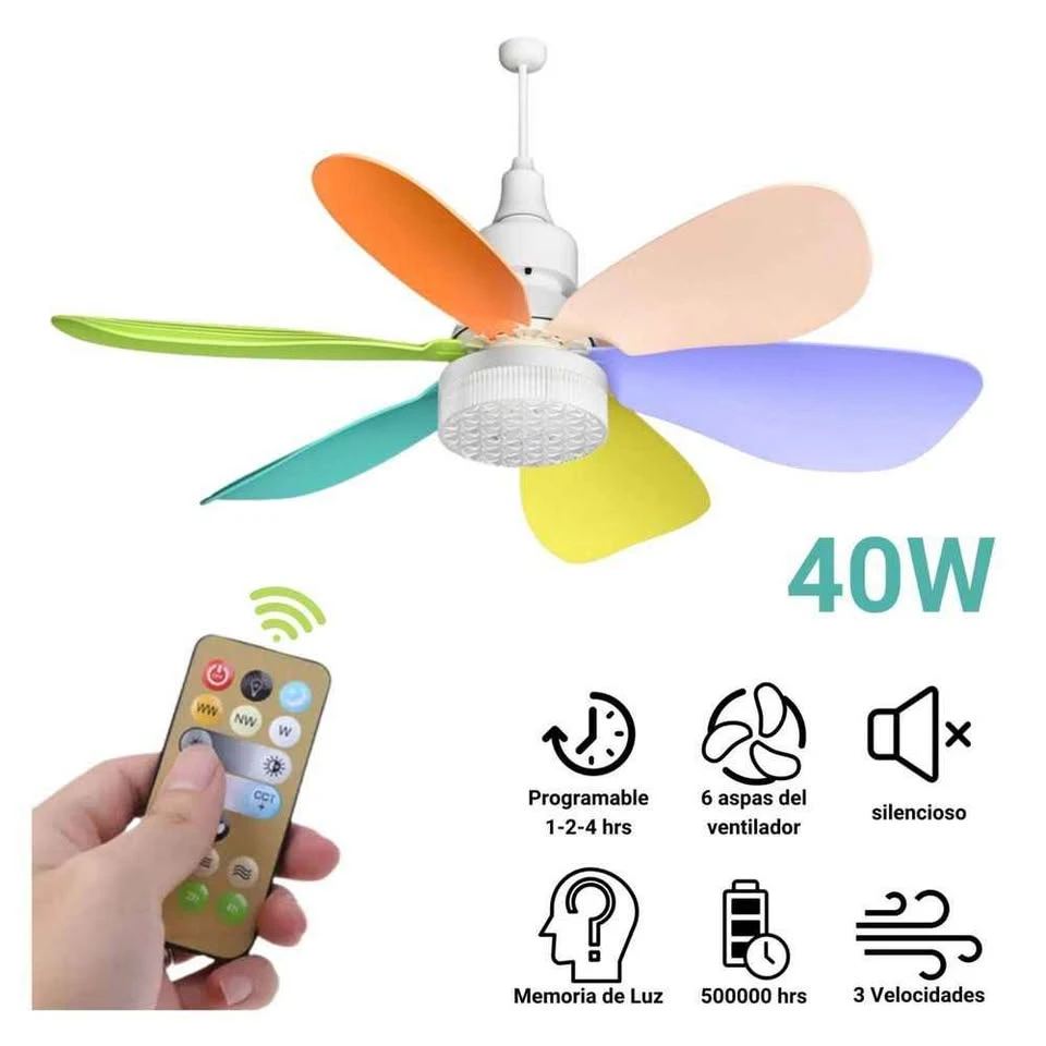 FOCO VENTILADOR CON 6 ASPAS + CONTROL REMOTO 3
