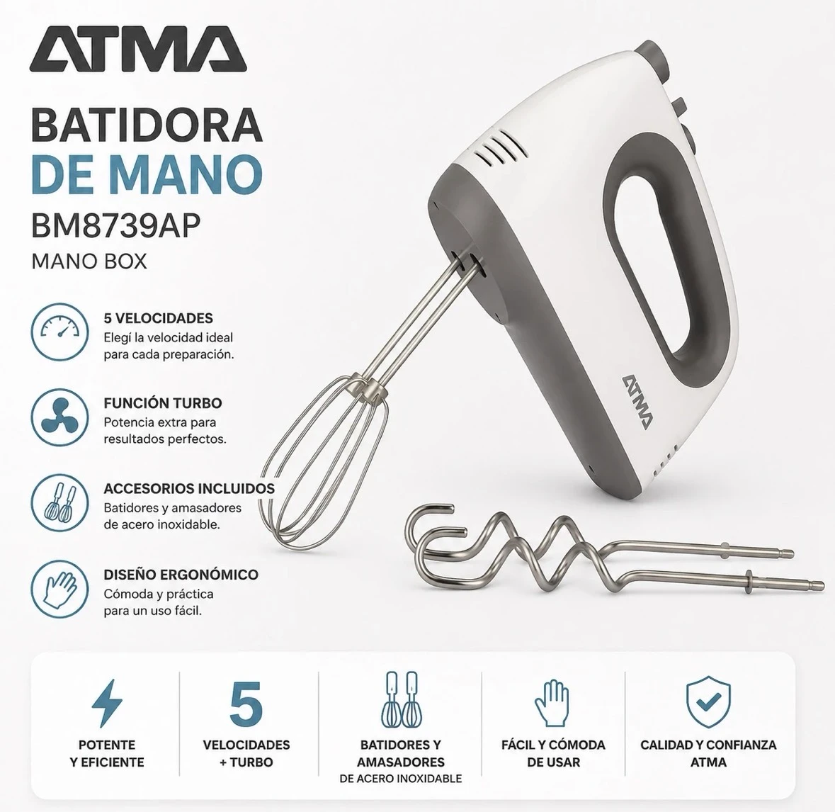 BATIDORA DE MANO BOX ATMA 