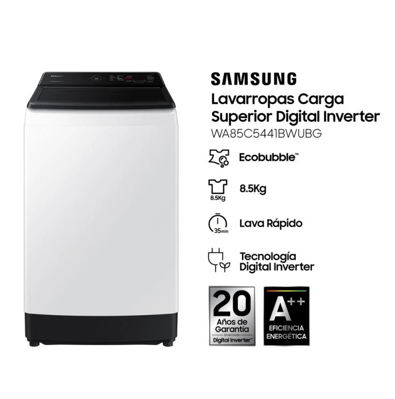 LAVARROPAS SAMSUNG WA85C5441BWUBG 8.5KG INVERTER C/SUPERIOR 