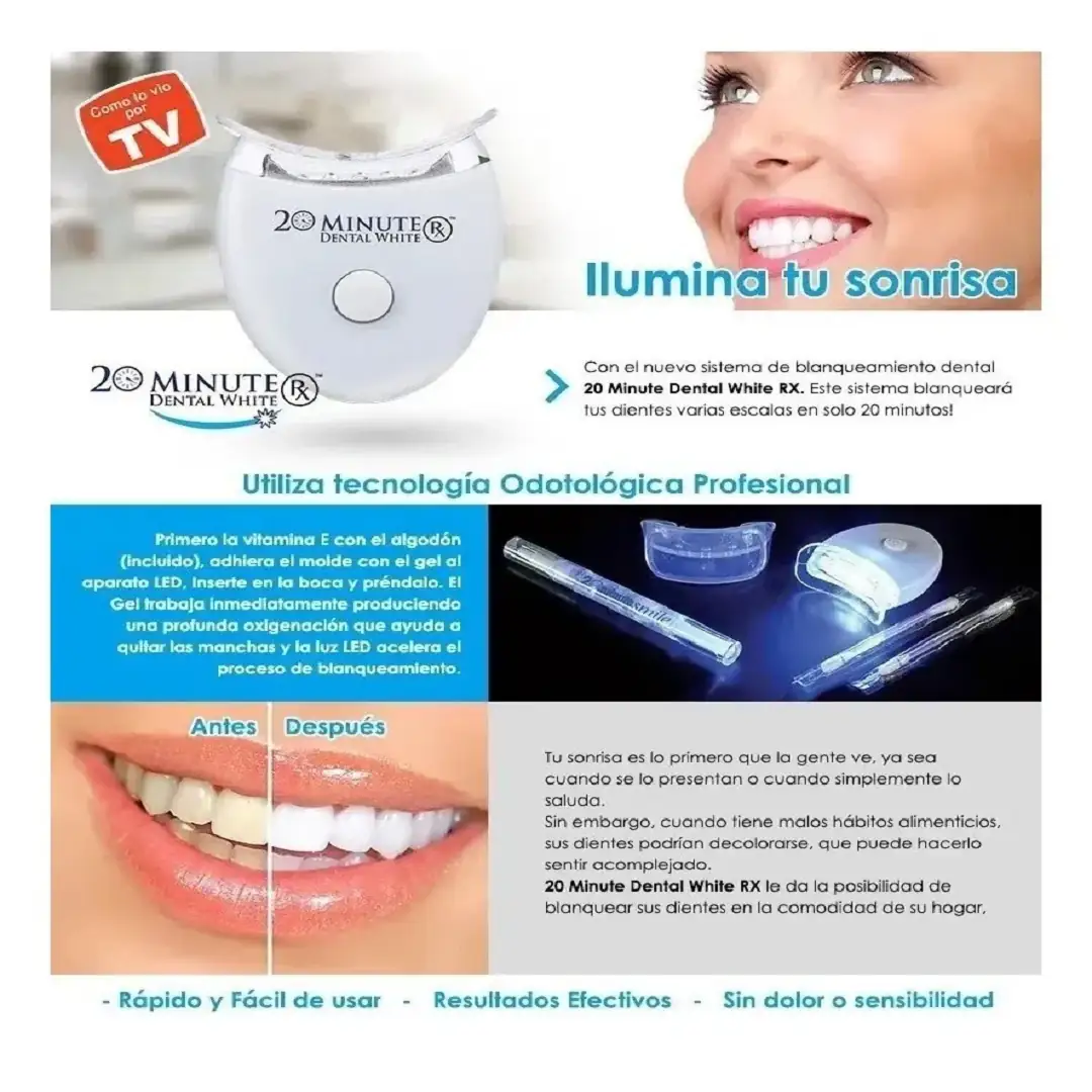 Kit Blanqueamiento Dental Con Luz LED  3