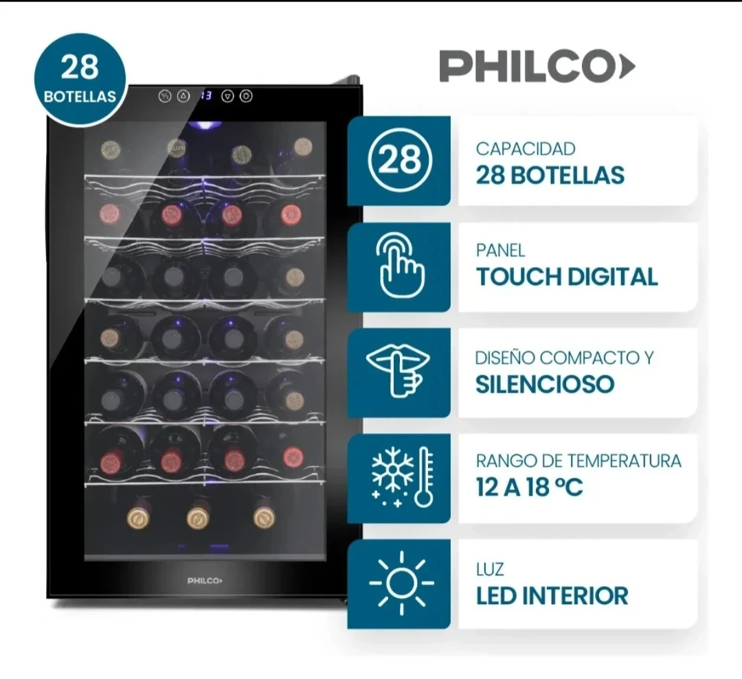 CAVA TERMOELÉCTRICA 28 Botellas PHILCO PHCAV028N