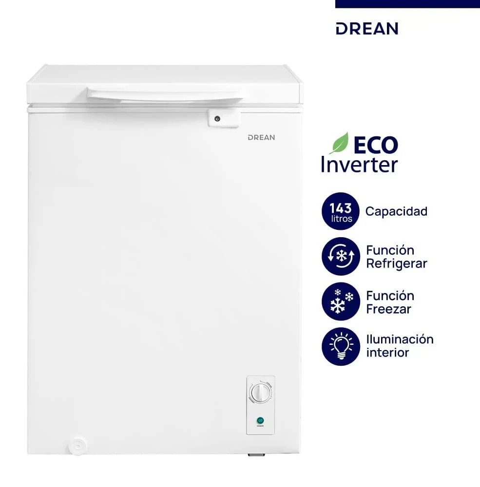 FREEZER DE POZO DREAN INVERTER 143 LTS 