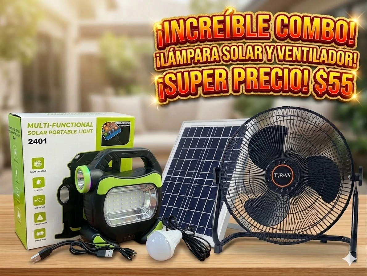 Combo ventilador solar para pated