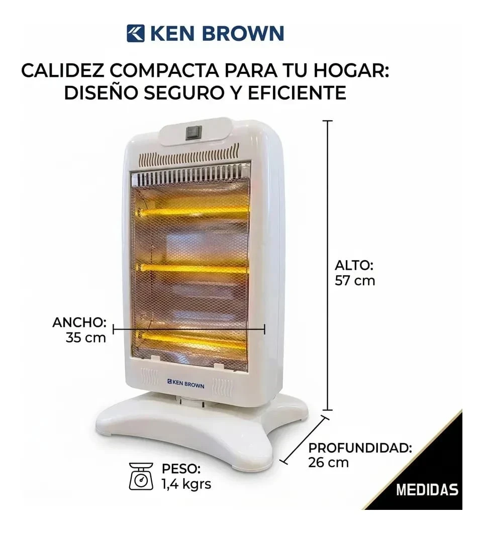 ESTUFA HALÓGENA 3 VELAS KEN BROWN 