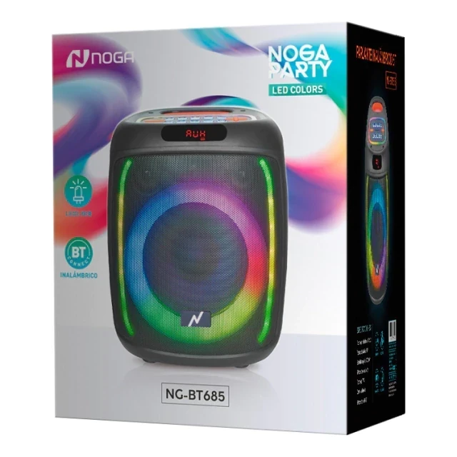 PARLANTE INALÁMBRICO NOGA BLUETOOTH CON LED