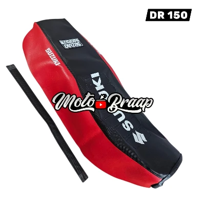 TP DR 150 Forro Tapizado Super Moto negro rojo letrero en medio DW