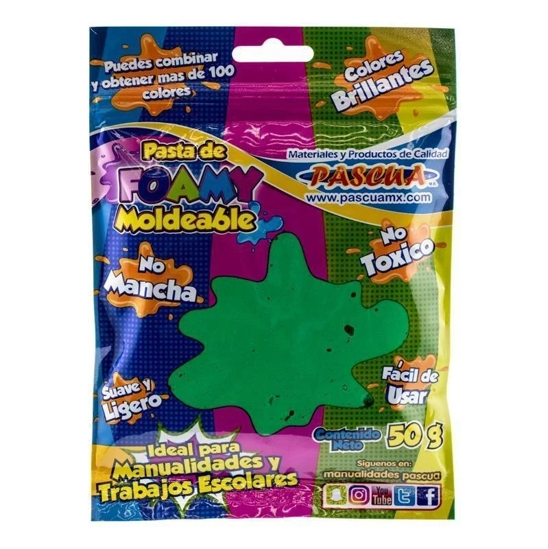 Foamy verde esmeralda moldeable bolsa 50 g