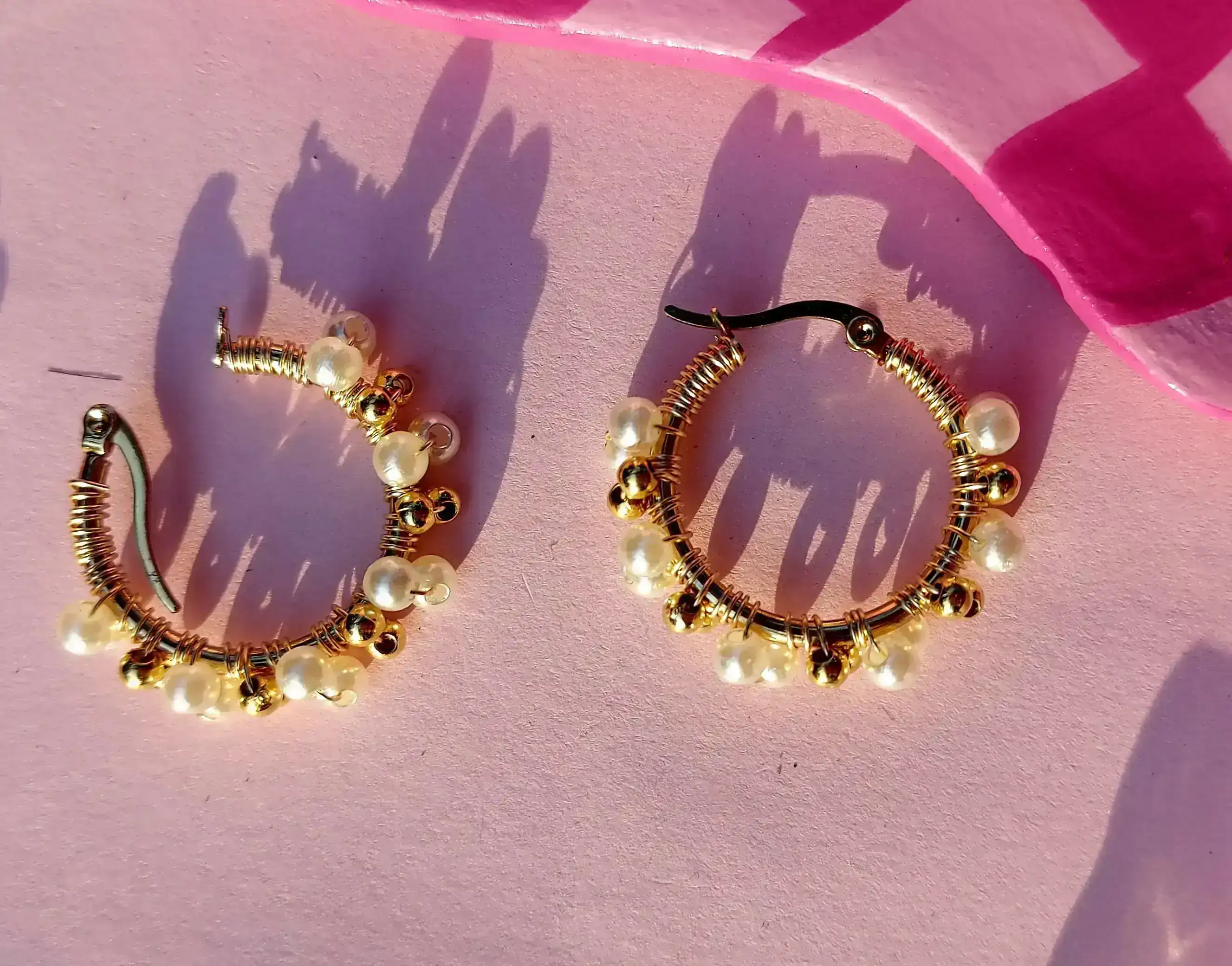 Aretes perlas y balines 2
