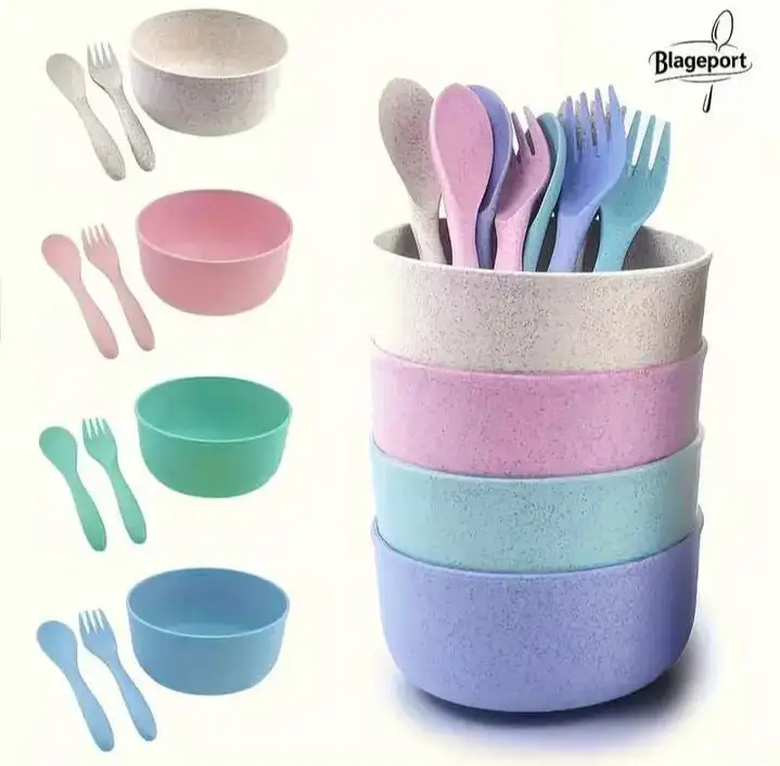 SET DE PLATOS CON CUBIERTOS 