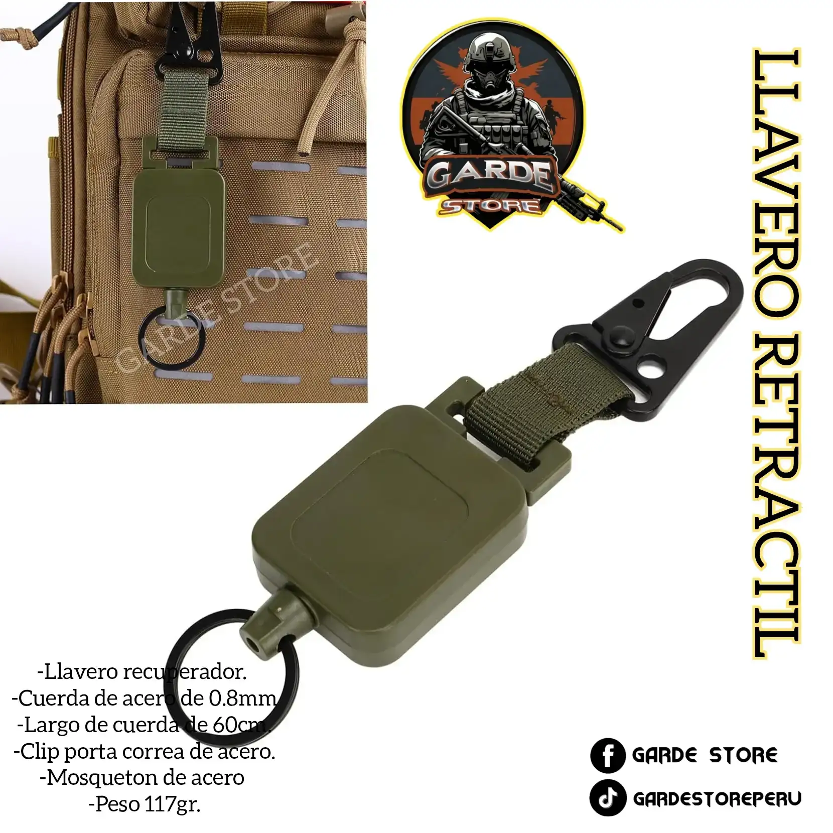LLAVERO RETRACTIL CON CLIP DE BOLSILLO.  3