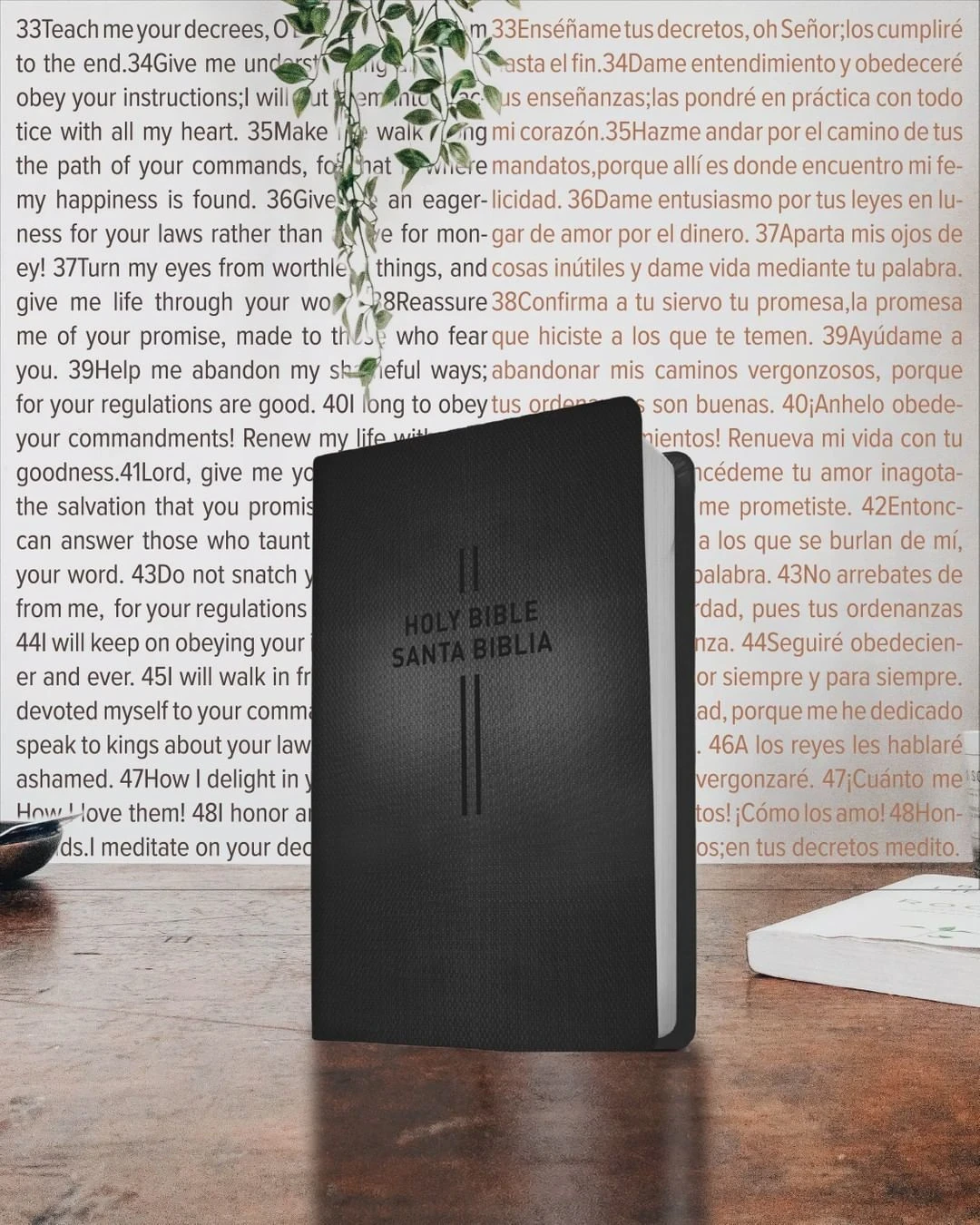 Bilingual Bible NLT/NTV Imit piel negro