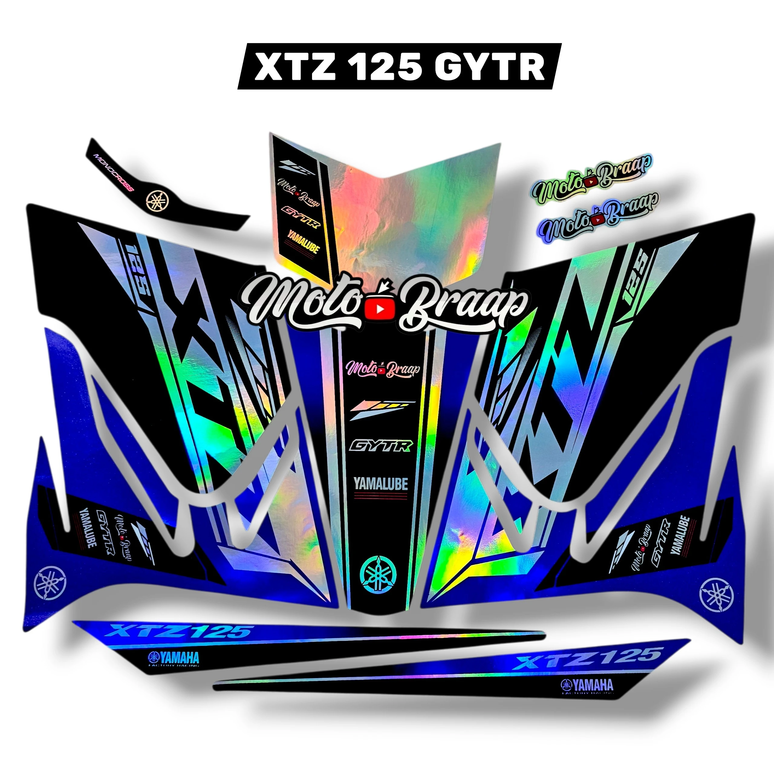Xtz 125 Calcomanias GYTR TORNASOL Azul