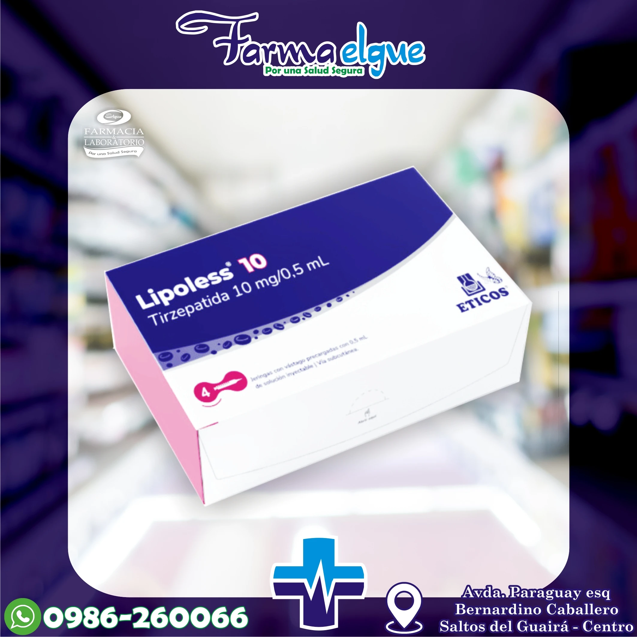 Lipoless Tirzepatida 10mg/0,5 ml - Cont. 4 Jeringas Prellenadas C/Vastago