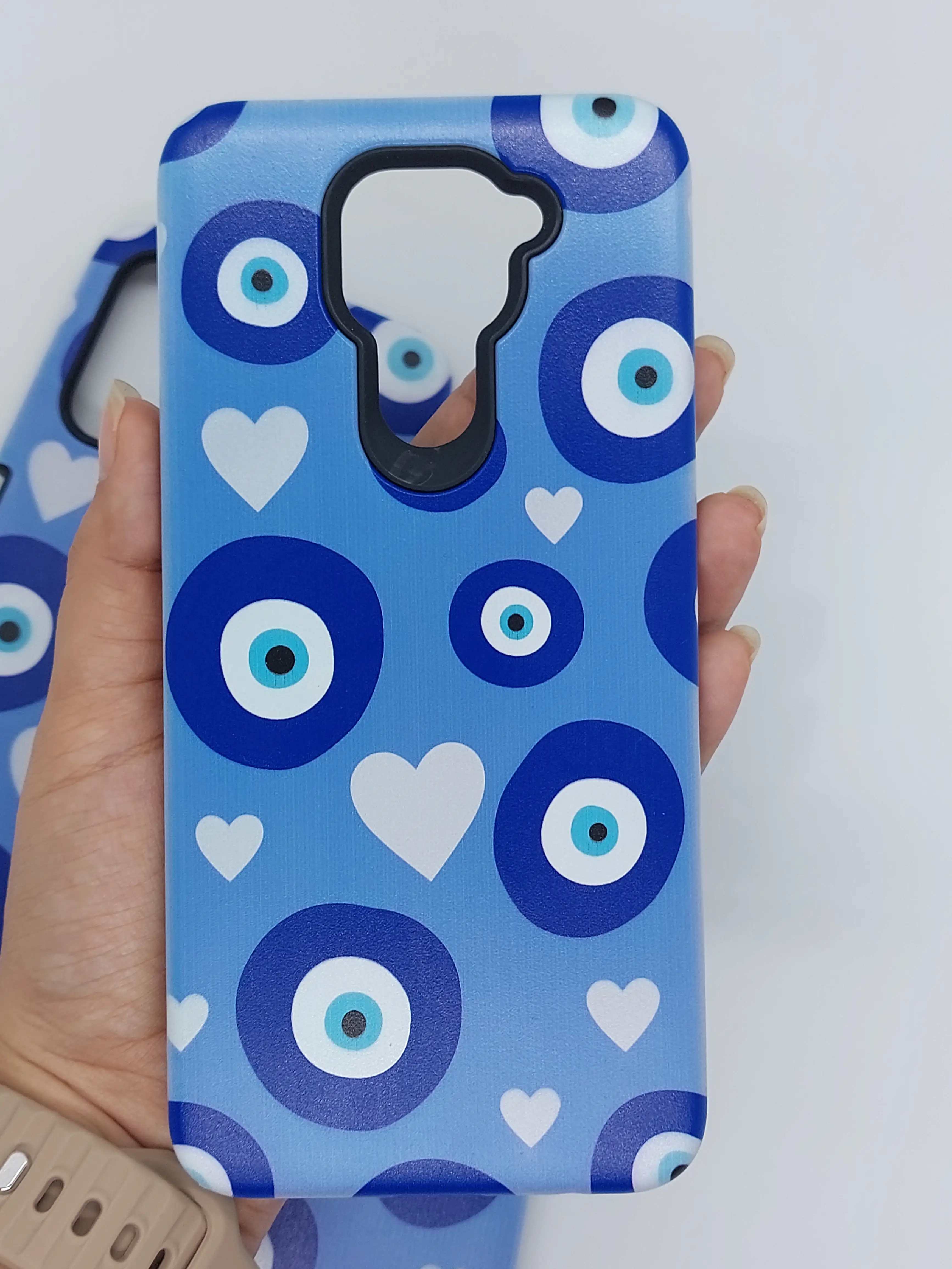 Forro de ojo turco azul antigolpes 