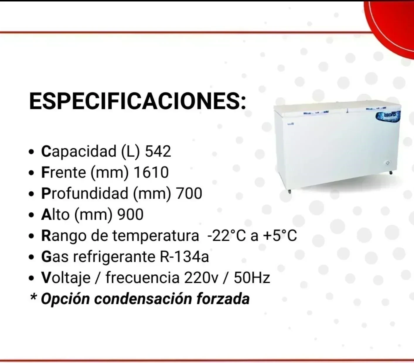 FREEZER TEORA 550L DOBLE PUERTA  2