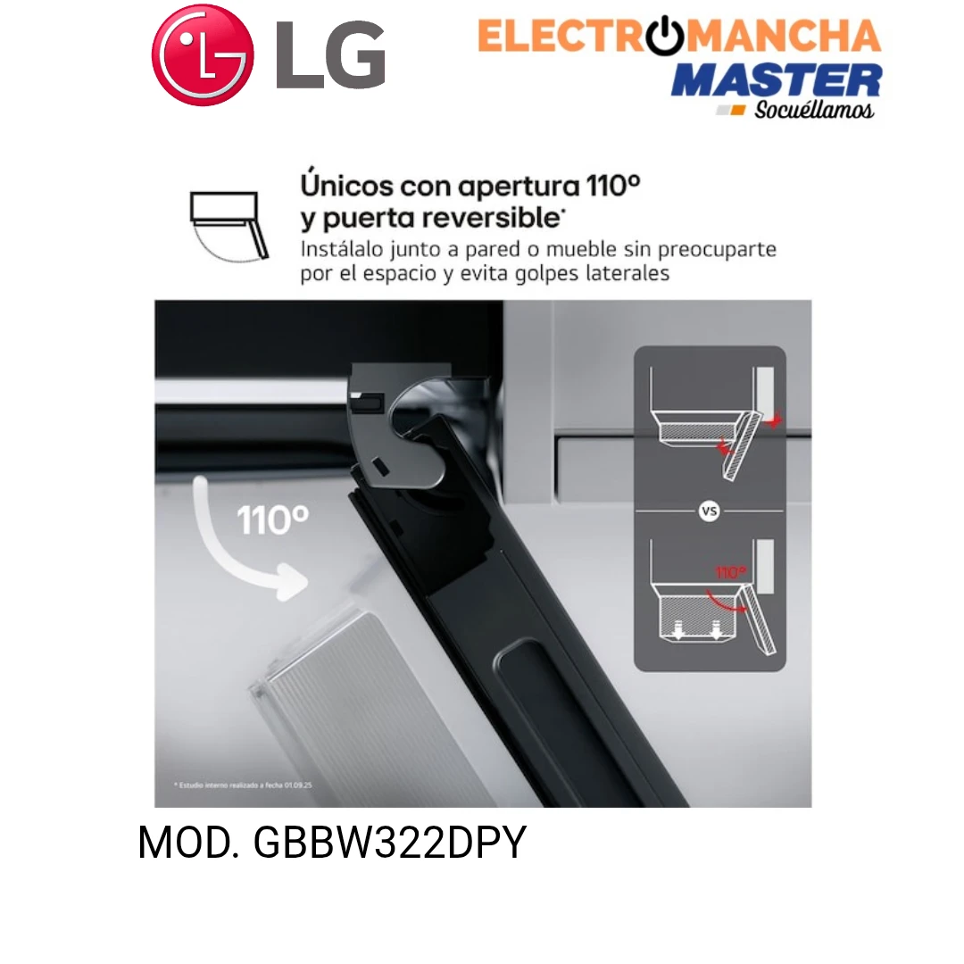 FRIGO COMBI LG GBBW322DPY NF INOX 2,03*70 CLASE D 9