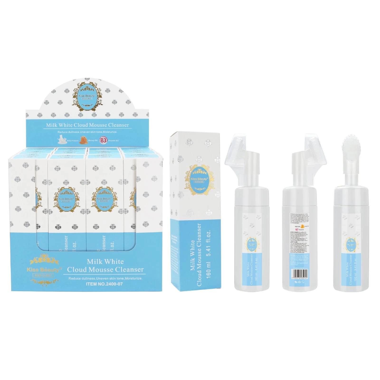 Espuma Limpiadora Facial Milk 160ml Kiss Beauty 3