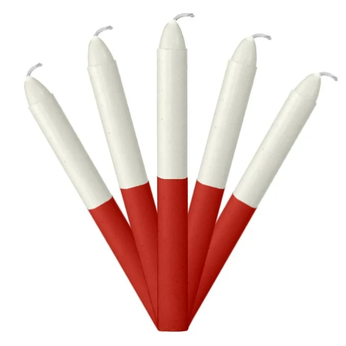 Vela Conbinada Blanco Rojo