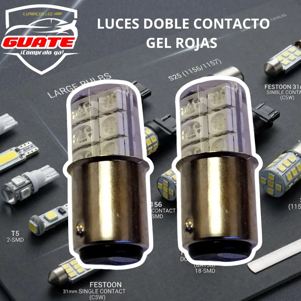 LUCES DOBLE CONTACTO GEL ROJAS 