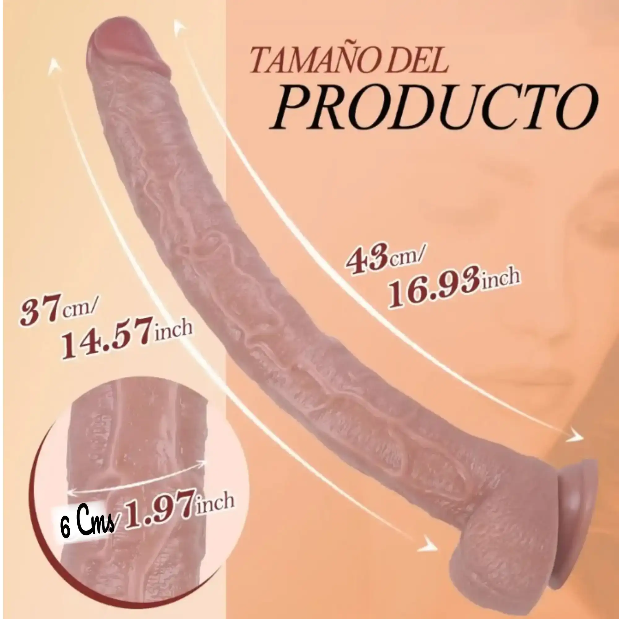 Dildo Emperador Realista 43 x 6 cms 2