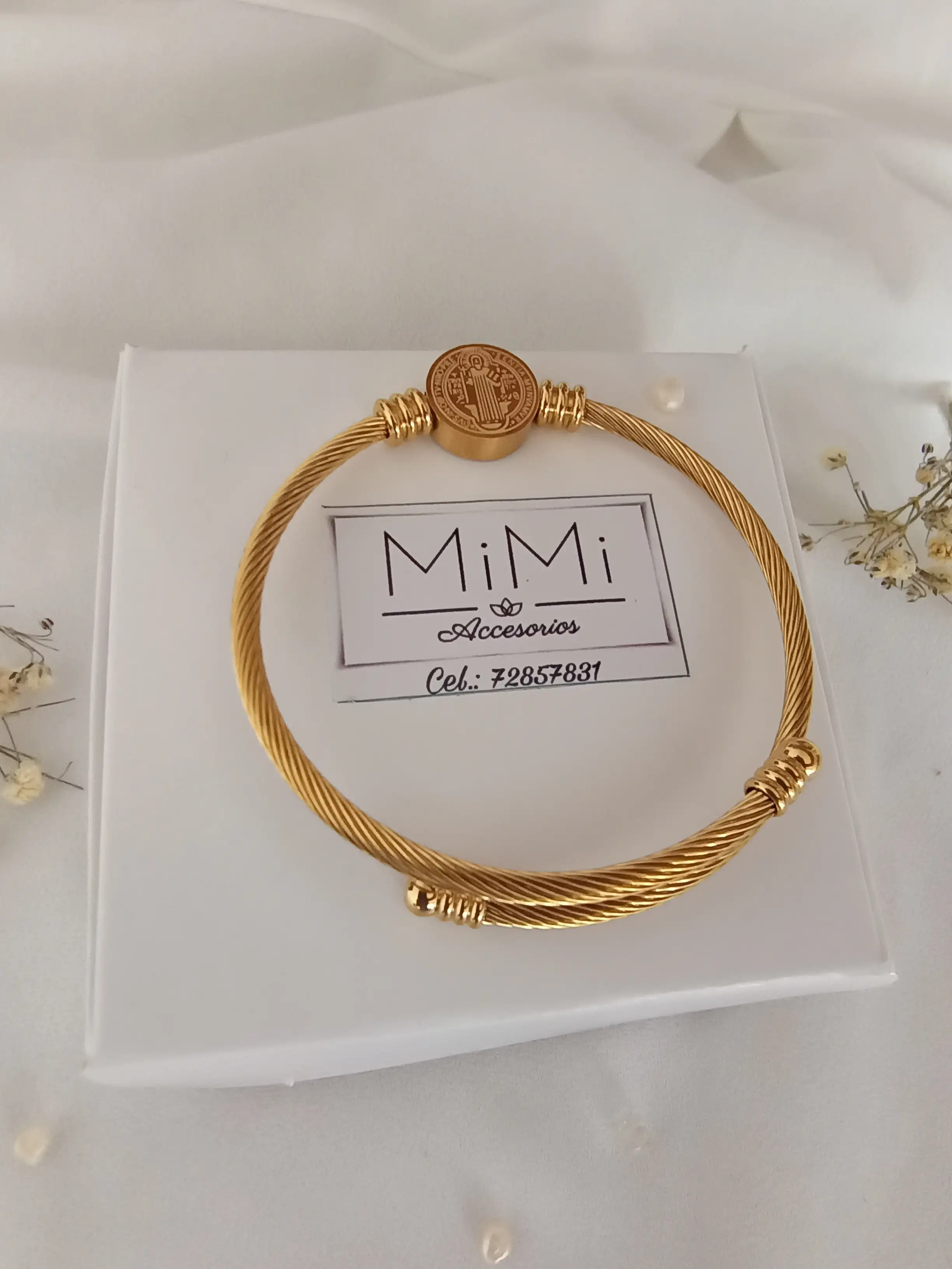 Pulsera san benito en acero inoxidable 