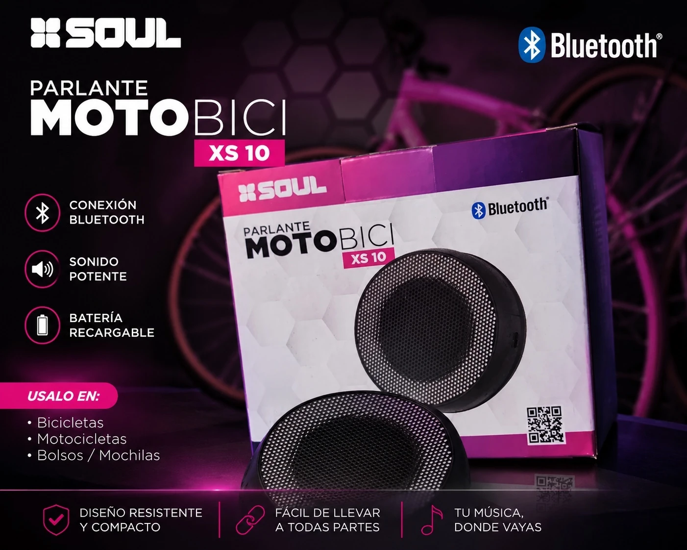 PARLANTE PARA MOTO O BICI