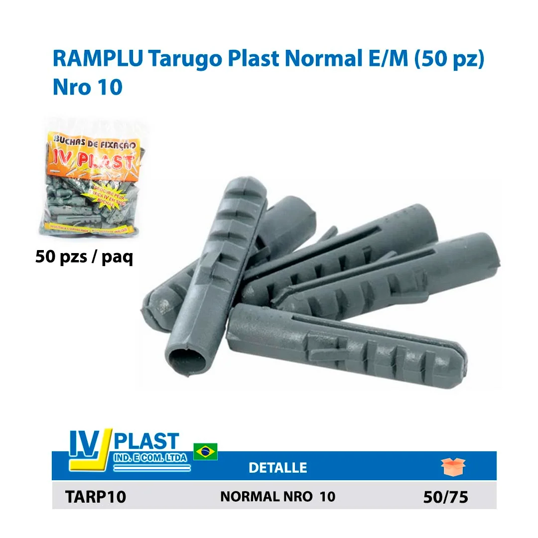 RAMPLU Tarugo Plast Normal E/M (50 pz) Nro 10 