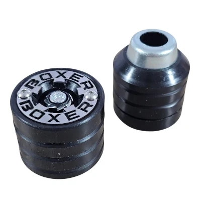 Boxer delantero Slider contramarcado negro logo acero cromado PAR