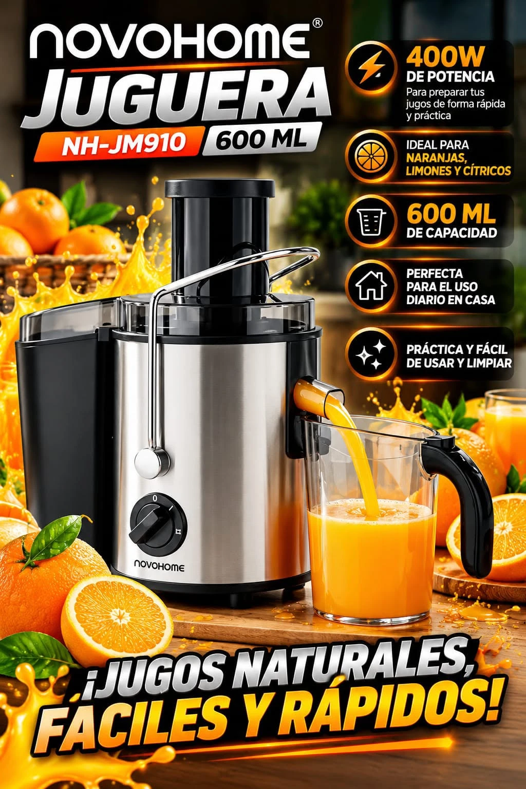 Juguera Novohome 600Ml 