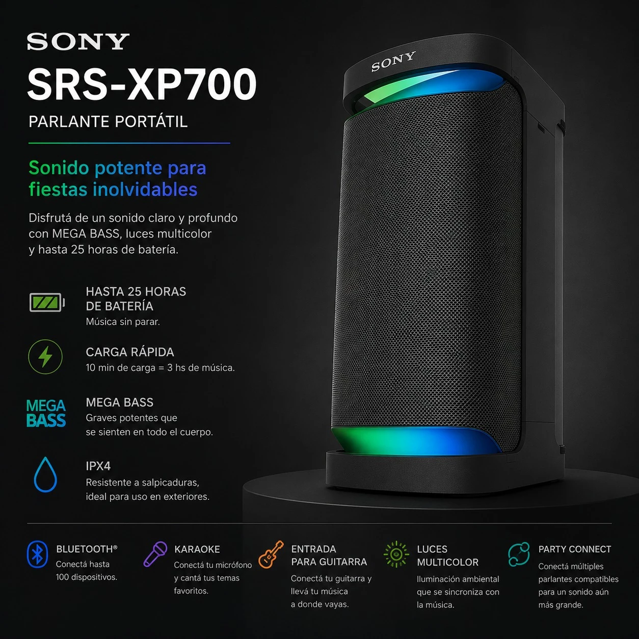 PARLANTE PORTATIL SONY SRS-XP700