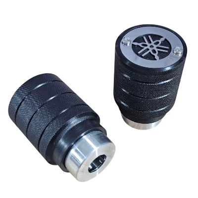 Slider Grande 8cm x 5,5 cm (par) logo Yamaha acero cromado MF
