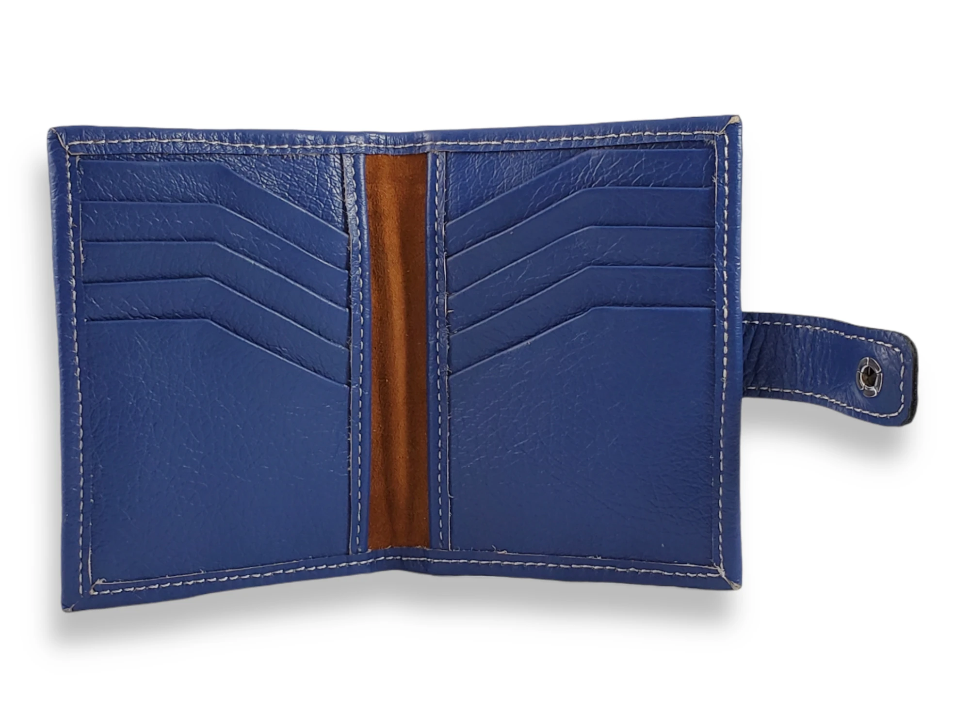 Tarjetero unisex cuero azul  2