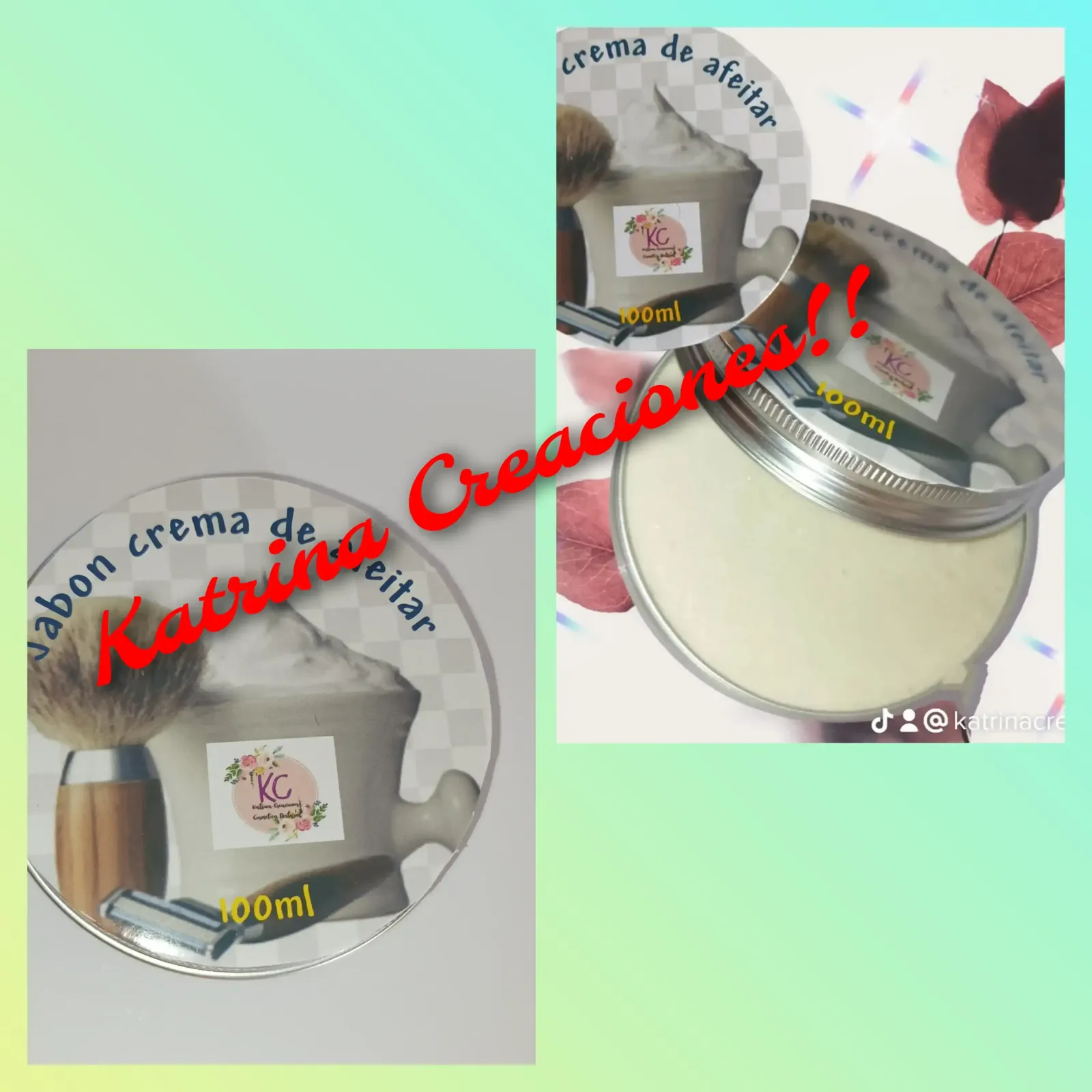 Jabon crema de afeitar.