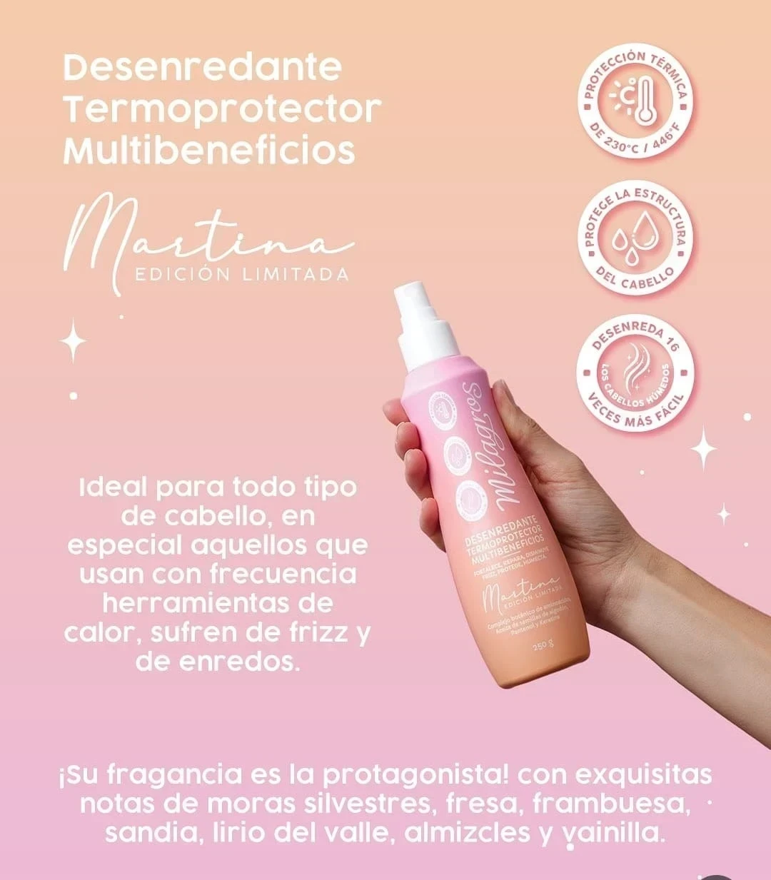milagros termoprotector desenredante multibeneficios