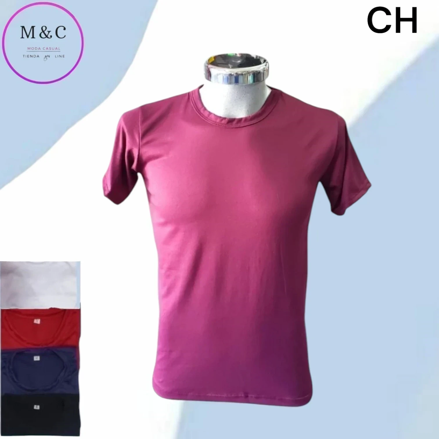 Playera lisa CH colores manga corta 