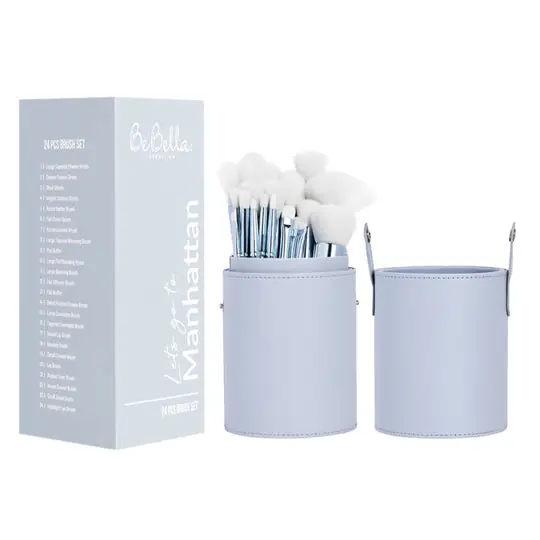  SET PROFESIONAL 24 BROCHAS + ESTUCHE CILINDRO JUMBO MANHATTAN 