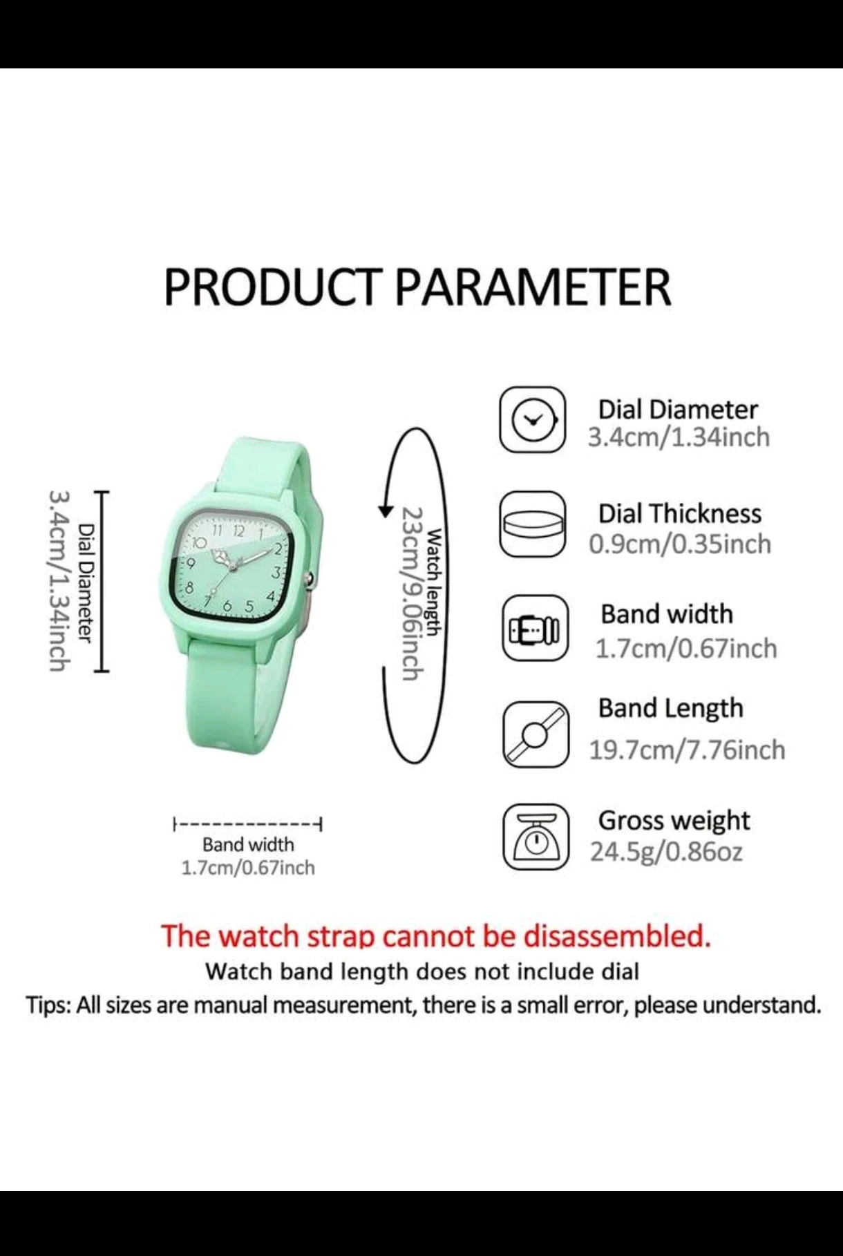 Set de Dama AD ASTRA - Reloj Cuadrado Verde Menta + Brazalete de Corazón 5