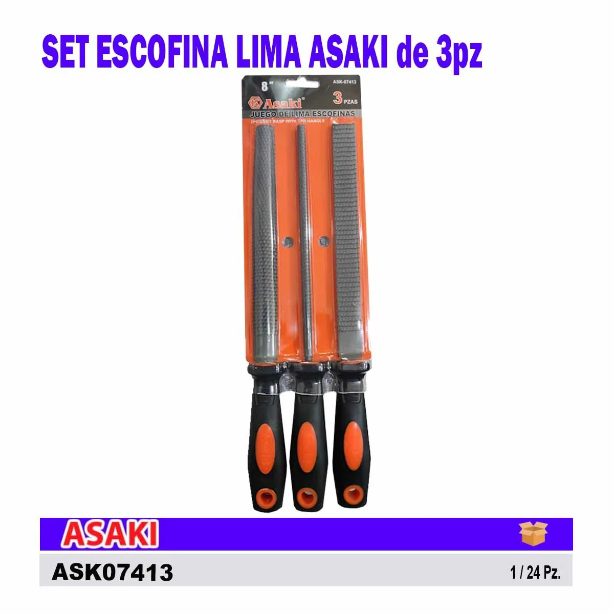 SET ESCOFINA LIMA ASAKI de 3pz (AK368) 8"