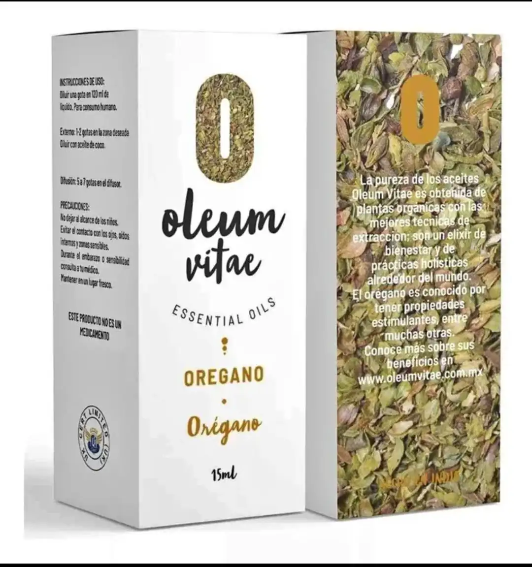 Aceite esencial Orégano 15 ml 100% puro, organico y comestible 