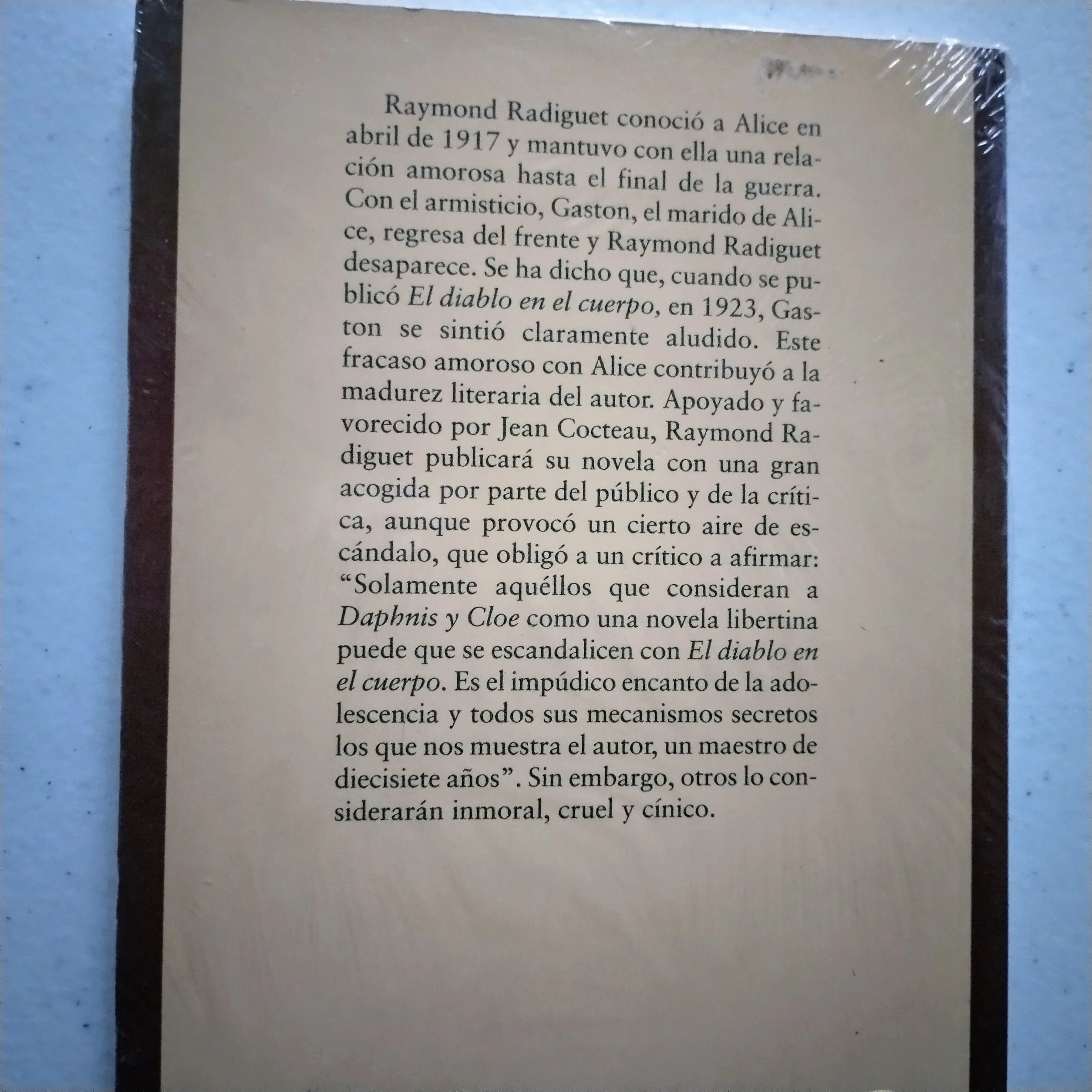 El diablo en el cuerpo, Raymond Radiguet, nuevo  2
