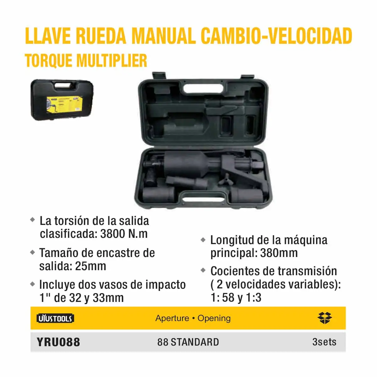 LLAVE RUEDA MANUAL (Multiplicador de fuerza) UYUST 2 T