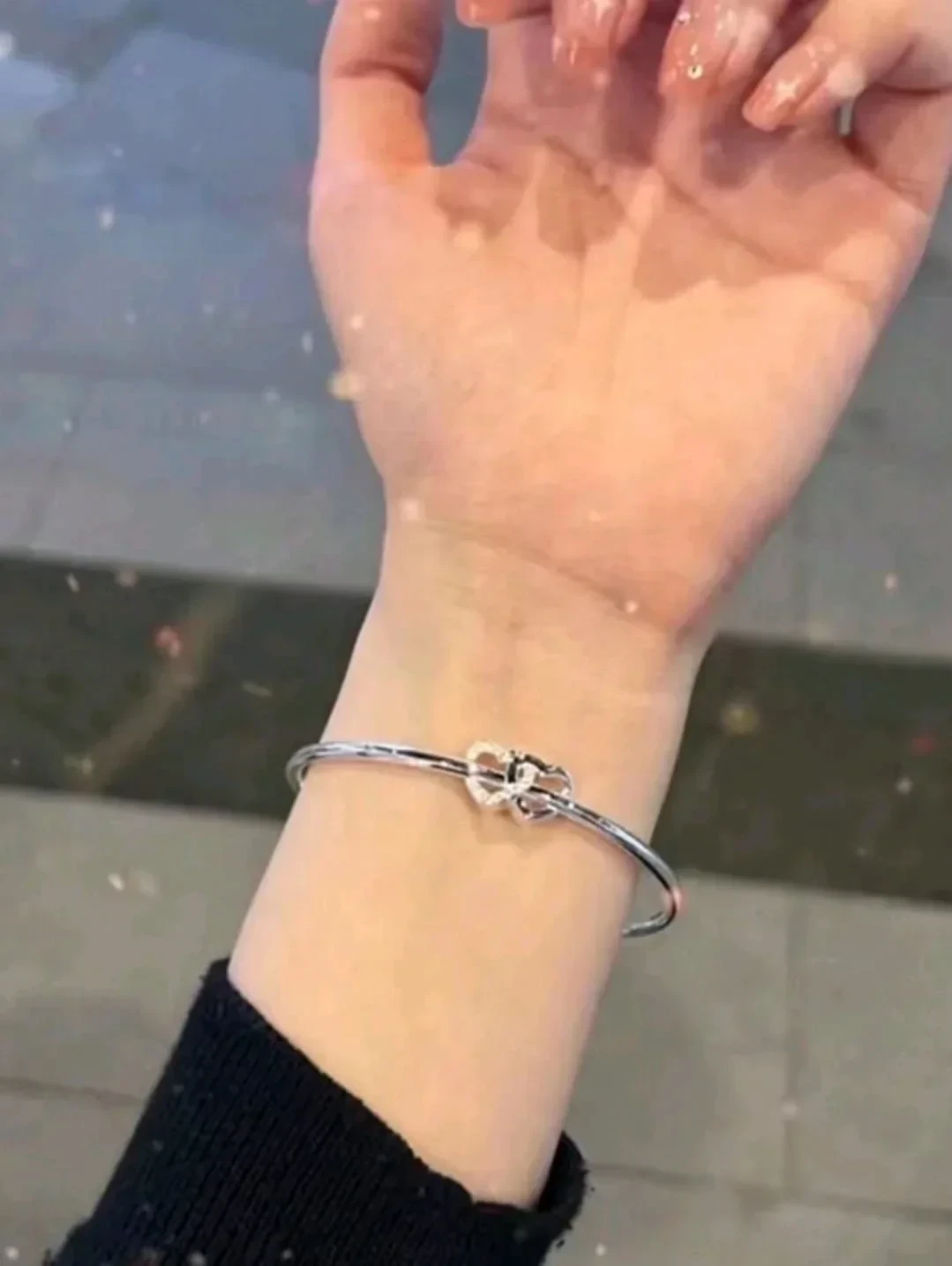 Brazalete y tobillera con diseño de corazones en aleación  2