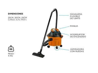Aspiradora Winco W530 Polvo Y Liquido 10l 4