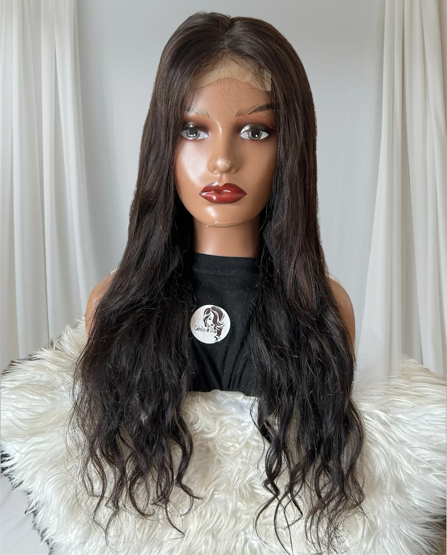 Peluca de cabello humano con encaje frontal  4x4 color natural 26, 28 y 30  pulgadas, prearrancado con abuelitos, densidad del 180% 2