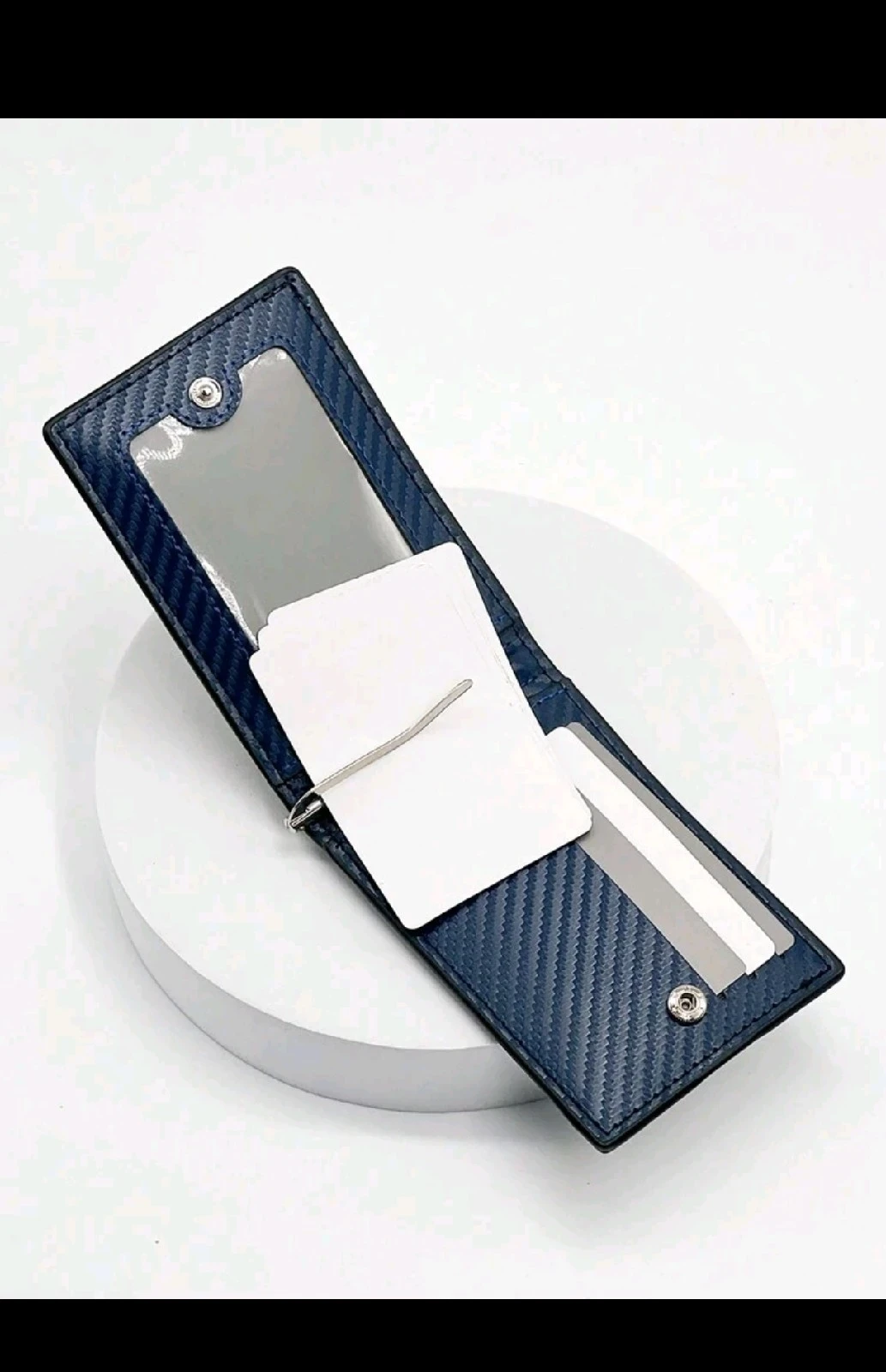 Billetera Ejecutiva Slim con Clip para Billetes y Estilo Fibra de Carbono 3