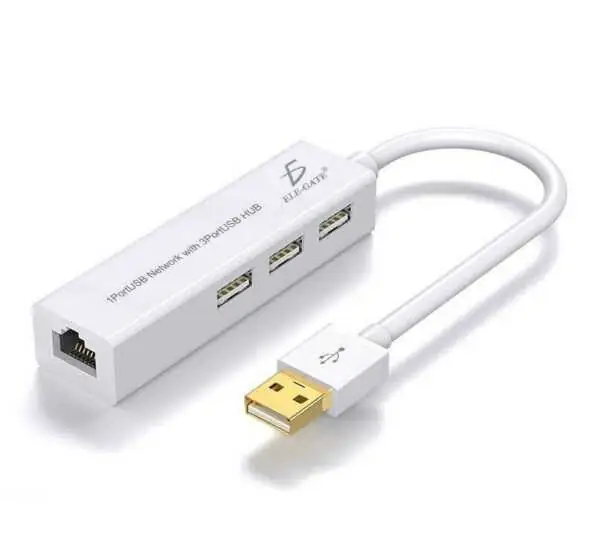 Hub 2.0 USB Rj45 Ethernet Compatible Mac Pc  3